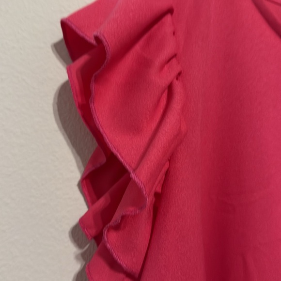 Pink Ruffle Sleeve Dress - Picture 2 of 4